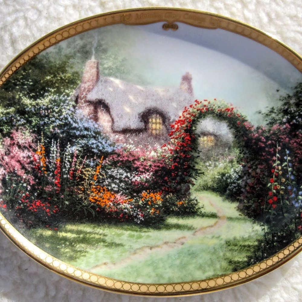 Thomas Kinkade "Morning Glory Cottage" plate